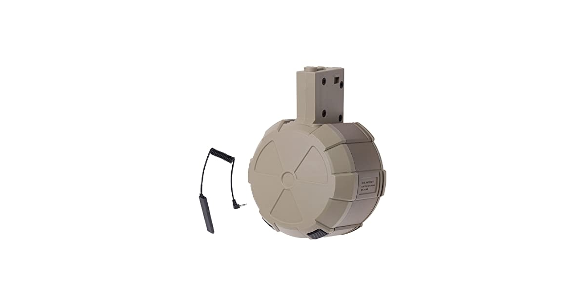 ICS 電動給弾式 ドラムマガジン for スタンダードM4（mp5アダプタ付） Amazon | ICS 電動給弾式 ドラムマガジン for 電動M4 デザート